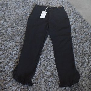 zara trafaluc ruffle bottom pants